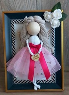 Aniołek w ramce - makrama