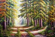LEŚNA DROGA - 90x60 - OBRAZ OLEJNY - T.KACHELSKI