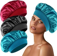 3x JEDWABNY CZEPEK DO SPANIA BEZ PLĄTANIA WŁOSÓW ZESTAW