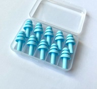 Silikonowe Zatyczki do Uszu Stopery Wkładki do Spania Niebieskie 10szt