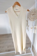 Sukienka maxi boho dzianinowa sweterkowa 34 XS