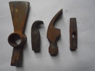 ZESTAW CZTERY STARE MŁOTKI BEZ TRZONKÓW RÓŻNE RODZAJE MŁOTEK CZAR PRL