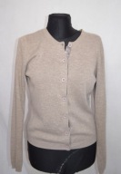 CUSTOMMADE WEŁNA KASZMIR ANGORA BAWEŁNA BEŻOWY SWETEREK KARDIGAN CEKINY