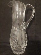 Polski kryształ piękny smukły dzban dzbanek kryształowy z rączką PRL