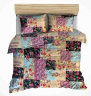 pościel mikrofibra 220x240 + 2x70x80 guzik Pr 04 poczta kwiatowa