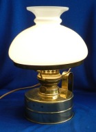 PIĘKNA LAMPA mosiężna z kloszem jak naftowa marynistyczna