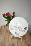Tablica Powitalna na komunie świętą, Tablica powitalna IHS