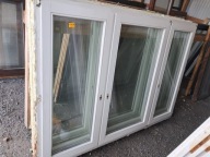 OKNA Drewniane Sosnowe Trzyskrzydłowe 207x144cm 3 sztuki Białe okno