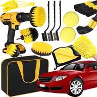 ZESTAW DETAILINGOWY 19el XXL Szczotki Pady Mikrofibra TORBA Na Wkrętarke