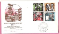 Niemcy 1957 Saarland, FDC przemysł, górnictwo, kopalnia, górnik, Mi 9€