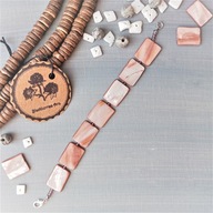 SURF Bransoletka nude masa perłowa szkło hematyt BlackberriesArts 18 cm