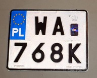 Stara tabliczka motocyklowa (wyrejestrowana) .