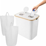 KOSZ NA BUTELKI KAUCYJNE ZWROTNE PODWÓJNY TORBY UCHWYTY 140L SOLIDNY BIAŁY