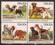USA Mi. 1708-1711 czyste ** - psy
