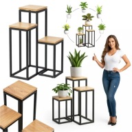 KWIETNIK STOJĄCY METALOWY LOFT CRAFT STOJAK NA KWIATY DONICZKI CZARNY