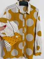 246 koszula artystyczna koła grochy elegancka wzorzysta casual Tu 4XL retro