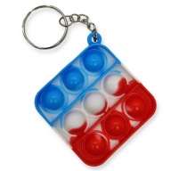 Brelok Antystresowy POP IT Zawieszka KWADRAT Do KLUCZY Kolorowy Czerwony