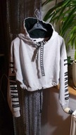 BLUZA SZARA KRÓTKA KAPTUR R S/M