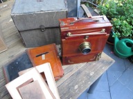 DREWNIANY ERNEMANN Z 2 OBIEKTYWAMI I KASETAMI