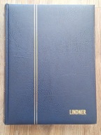 KLASER LINDNER A4 - 64 czarne strony - 9 pasków - przekładki - NIEBIESKI