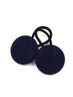 Momilio handmade Gumeczki do włosów lniane granatowe pierwsze gumeczki