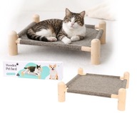 Drewniane legowisko dla zwierząt domowych pies kot 10 kg 49,5 x 49,5 x 15cm