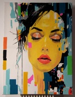 „Chromatic Dream” portret na płótnie 77,5 x58 cm . dla 884 Skubalskich.