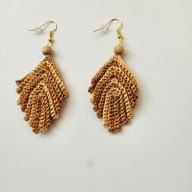 Kolczyki rękodzieło na szydełku listki