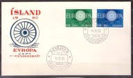 Islandia CEPT Europa koperta FDC 1960
