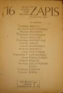ZAPIS nr 16, poezja proza eseje 1980