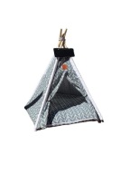 Buda legowisko tipi w stylu boho skandynawskim szary dla psa kota