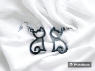 Kolczyki. Koty Czarne. Halloween.