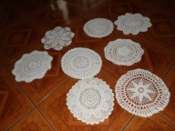 Zestaw serwetek koronkowych, szydelko - srednica +/- 24 cm