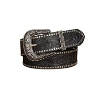 Pasek Pas Do Spodni Western Cowboy Skórzany 119 cm Czarny Dziki Zachód