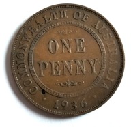 moneta Australia 1 penny 1936 Jerzy V (2)