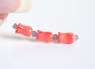 KORAL NATURALNY koralowiec różowy tulipan Tulipany 3szt