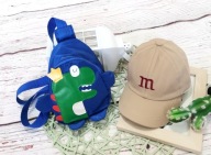 NOWY zestaw plecak nerka czapka z daszkiem 3-6 lat 50cm 52cm