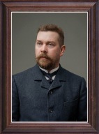 Obraz Piotr Lebiedziński portret w drewnianej ramie ze szkłem