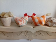 ZABAWNE KURY KURKI Z MATERIAŁU- komplet 2 sztuki