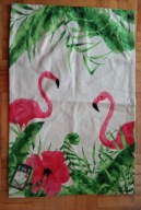 dywanik z flamingami bawełna