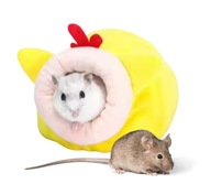 BUDKA LEGOWISKO DOMEK DLA MYSZKI małych gryzoni chomika 10x12x8.5 cm żółte