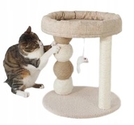 Drapak DLA KOTA Z LEGOWISKIEM I SZNURKIEM DO DRAPANIA – 45 CM WYSOKA JAKOŚĆ