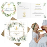 ZAPROSZENIE PIERWSZA KOMUNIA ŚWIĘTA KARTKA PERSONALIZOWANE MULTIPAK 10SZTUK