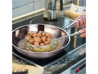 ŁYŻKA CEDZAKOWA STALOWA DUŻE SITKO + UBIJACZKA TRZEPACZKA