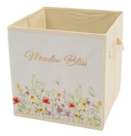 POJEMNIK Organizer PUDEŁKO Tekstylne do Regału KALLAX 30x30x30 BEŻ KWIATY