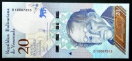 BANKNOT DO KOLEKCJI WENEZUELA 20 BOLIVAR 2018