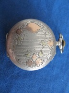 -OBNIŻKA--[@hv] Kolekcjonerski Srebrny Inkrustowany Zegarek