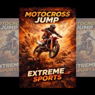 Plakat Motoryzacyjny Motocross jump A4 (21 x 29,7 cm)