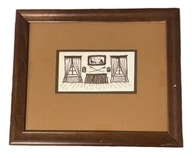 Obraz haftowany "Wnętrze chatki"