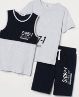H&M spodenki + 2 x bluzeczka r. 134_3 sztuki